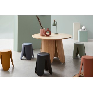 Table ronde de salle à manger en bois design D120 - CROCUS - HELLIN