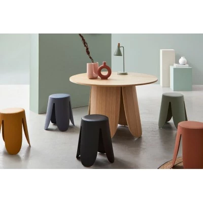 Table ronde de salle à manger en bois design D120 - CROCUS - HELLIN