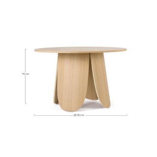 Table ronde de salle à manger en bois design D120 - CROCUS - HELLIN