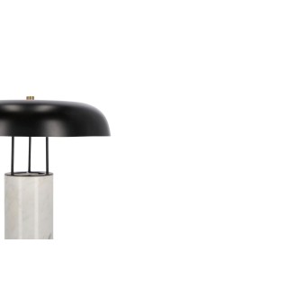 Luminaire à poser en marbre blanc et abat jour métallique noire SNOOP - HELLIN