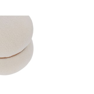 Pouf forme cylindrique blanc en tissu bouclé hauteur 40cm  STRATUS - HELLIN
