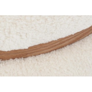 Pouf forme cylindrique blanc en tissu bouclé hauteur 40cm  STRATUS - HELLIN