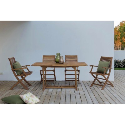 Chaise d'extérieur pliable en bois d'acacia (lot de 2) CANCALE - HELLIN