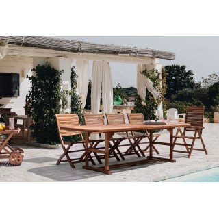 Fauteuil d'extérieur pliant en acacia (lot de 2)  CANCALE- HELLIN