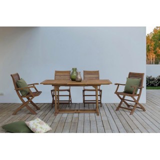 Fauteuil d'extérieur pliant en acacia (lot de 2)  CANCALE- HELLIN