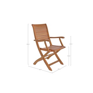 Fauteuil d'extérieur pliant en acacia (lot de 2)  CANCALE- HELLIN