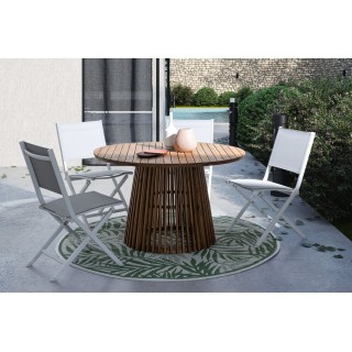 Table d'extérieur ronde en bois D120 PIANA - HELLIN