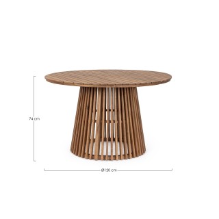Table d'extérieur ronde en bois D120 PIANA - HELLIN