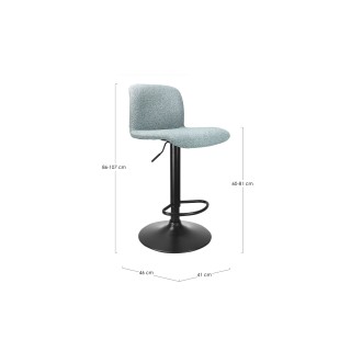 Chaise de bar réglable en tissu et métal noir (lot de 2) RAPHAEL - HELLIN