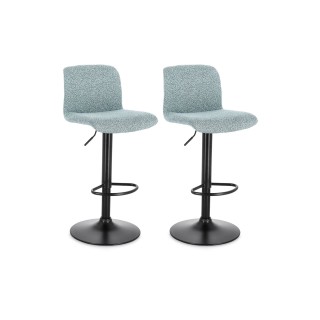 Chaise de bar réglable en tissu et métal noir (lot de 2) RAPHAEL - HELLIN