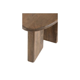 Table basse de salon triangulaire forme galet en bois de manguier L60 JUAREZ - HELLIN