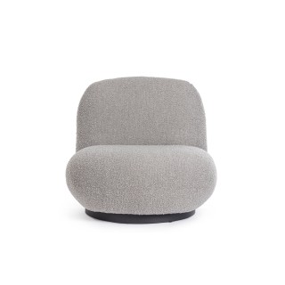 Fauteuil bas pivotant en tissu bouclette JEAN - HELLIN