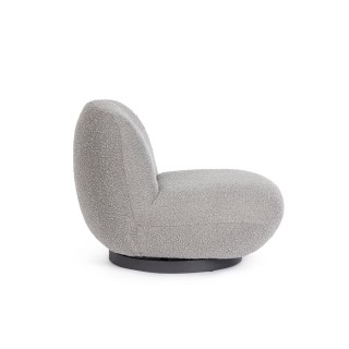 Fauteuil bas pivotant en tissu bouclette JEAN - HELLIN