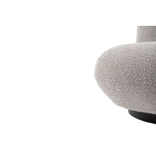 Fauteuil bas pivotant en tissu bouclette JEAN - HELLIN