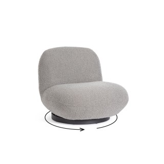 Fauteuil bas pivotant en tissu bouclette JEAN - HELLIN