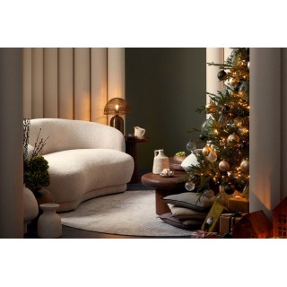 Canapé 3 places en tissu bouclette blanc L191 ELLA - HELLIN