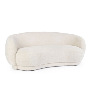 Canapé 3 places en tissu bouclette blanc L191 ELLA - HELLIN