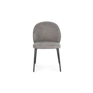 Chaise de salle à manger design en tissu et métal noir (lot de 2)  NELLY - HELLIN