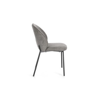 Chaise de salle à manger design en tissu et métal noir (lot de 2)  NELLY - HELLIN