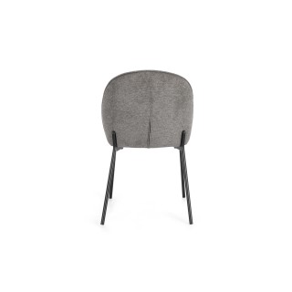 Chaise de salle à manger design en tissu et métal noir (lot de 2)  NELLY - HELLIN