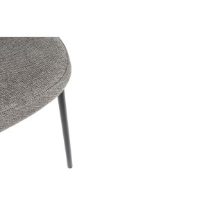 Chaise de salle à manger design en tissu et métal noir (lot de 2)  NELLY - HELLIN