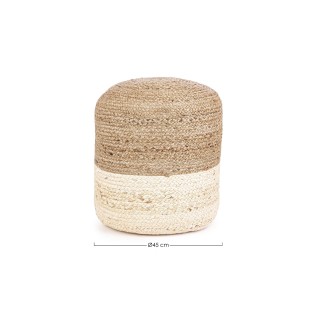 Pouf rond tressé en jute D45 BASTIA - HELLIN