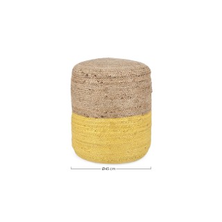Pouf rond tressé en jute D45 BASTIA - HELLIN