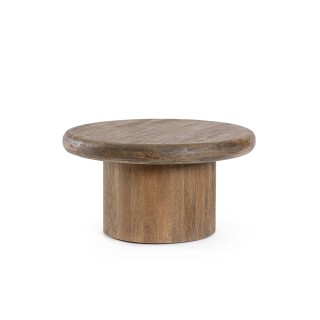 Table basse de salon ronde en bois de manguier D75 JUAREZ - HELLIN