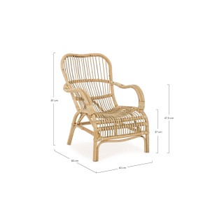 Fauteuil en rotin naturel (lot de 2)  CARMELIE - HELLIN