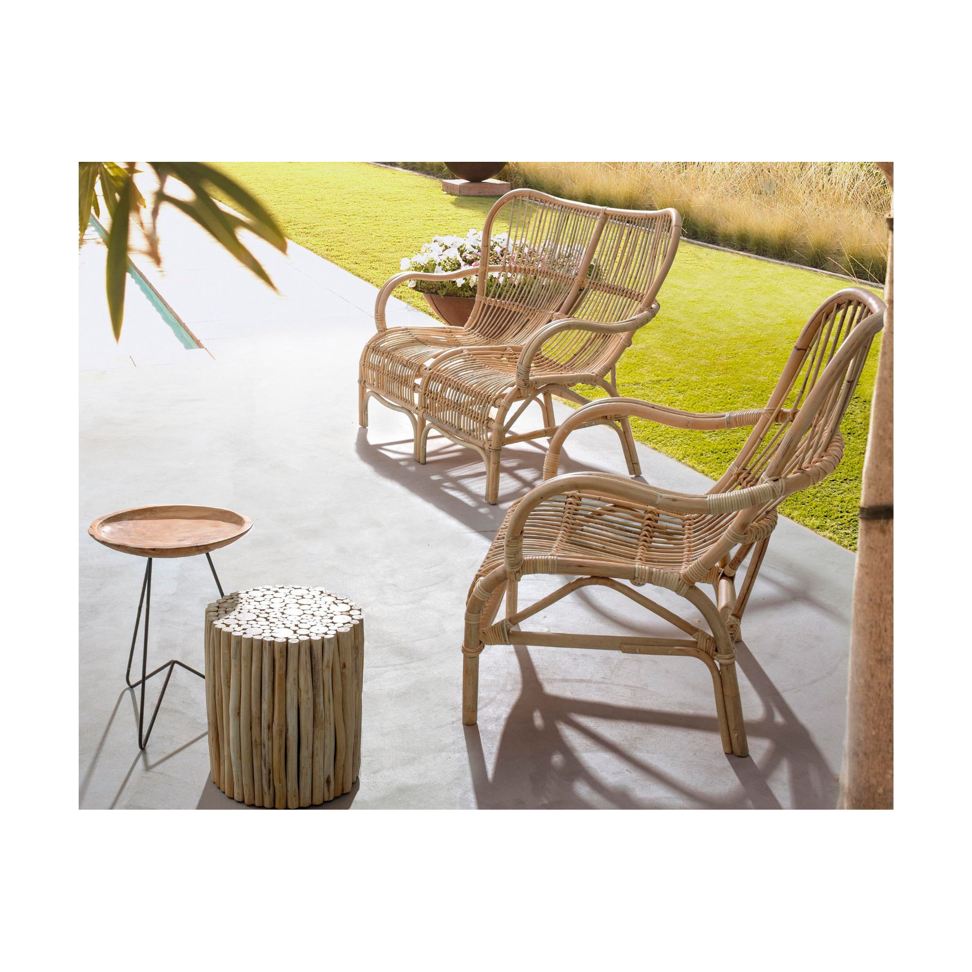 Fauteuil en rotin naturel (lot de 2) CARMELIE