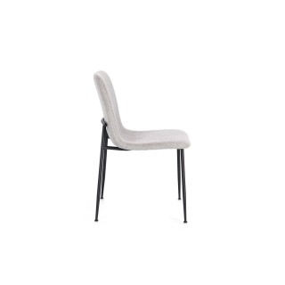 Chaise design en tissu et pieds en métal noir (lot de 4) BREDA - HELLIN