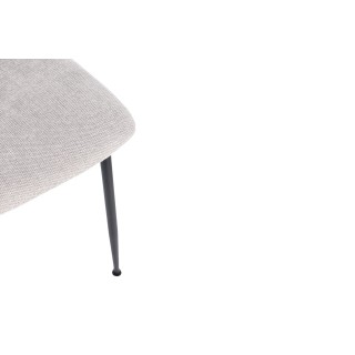 Chaise design en tissu et pieds en métal noir (lot de 4) BREDA - HELLIN
