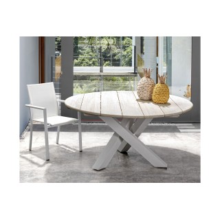 Chaise de jardin à accoudoirs métal et textilène (lot de 4) CASSIS - HELLIN