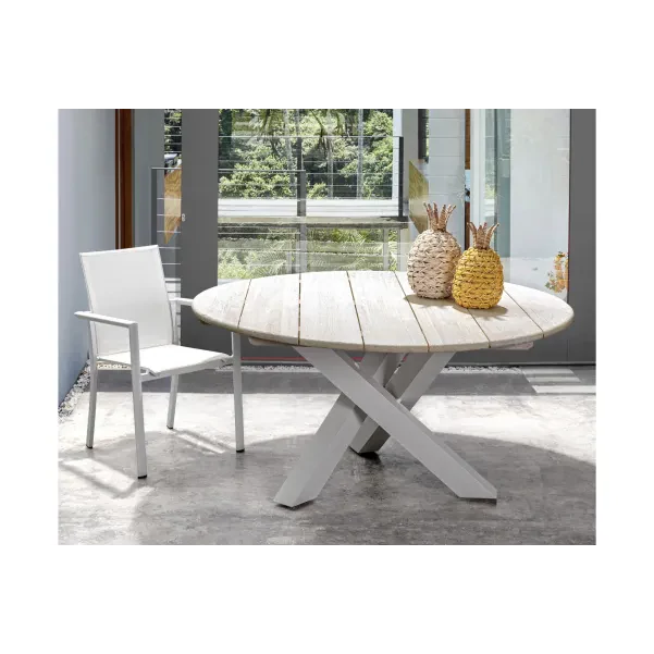 Chaise de jardin à accoudoirs métal et textilène (lot de 4) CASSIS - HELLIN