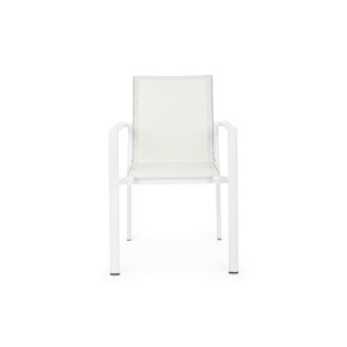 Chaise de jardin à accoudoirs métal et textilène (lot de 4) CASSIS - HELLIN