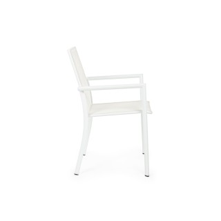 Chaise de jardin à accoudoirs métal et textilène (lot de 4) CASSIS - HELLIN