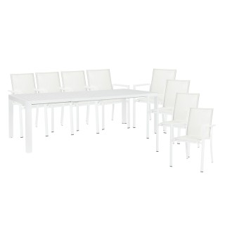Table de jardin extensible 180/240 et 8 chaises empilables AVIGNON - HELLIN