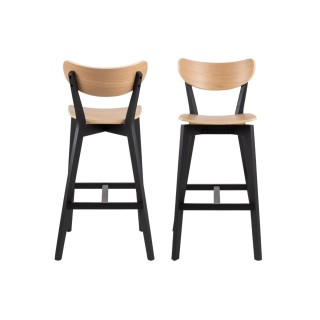 Tabouret de bar scandinave en bois (lot de 2)  LETA  - HELLIN