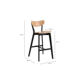 Tabouret de bar scandinave en bois (lot de 2)  LETA  - HELLIN