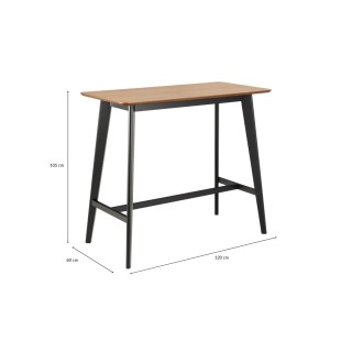Table de bar scandinave en bois L120 LETA - HELLIN