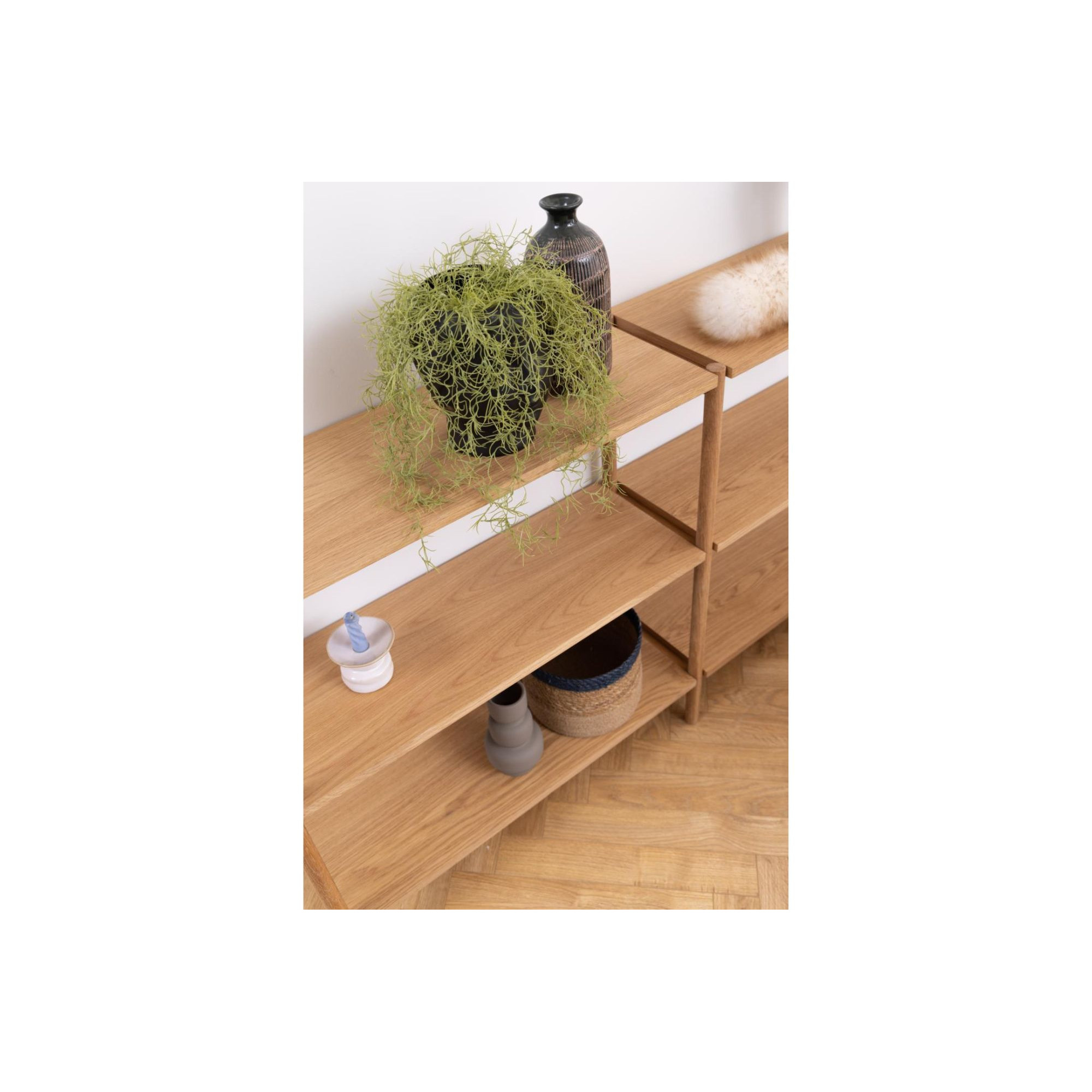 Mondeer Bibliothèque avec 4 Compartiments en Bois - Blanc - Moderne - pour Salon, Chambre à Coucher, Enfant - 30 x 30 x 120 cm