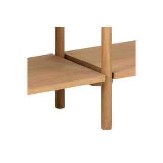 Bibliothèque double scandinave en chêne clair 4 tablettes BRENDA - HELLIN