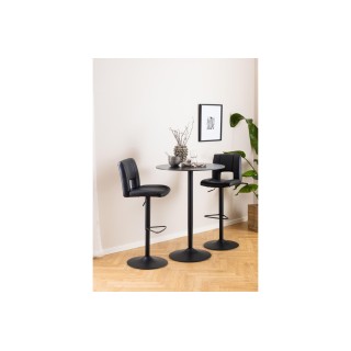 Table ronde haute bar snack piétement tulipe et plateau céramique MARSA- HELLIN