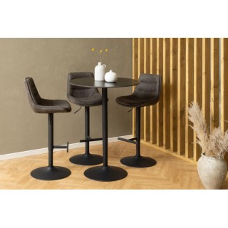 Table ronde haute bar snack piétement tulipe et plateau céramique MARSA- HELLIN