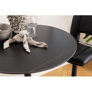 Table ronde haute bar snack piétement tulipe et plateau céramique MARSA- HELLIN