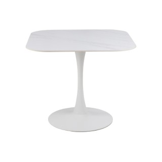 Table carrée en céramique et pied tulipe en métal L90 MARSA - HELLIN