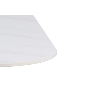 Table carrée en céramique et pied tulipe en métal L90 MARSA - HELLIN