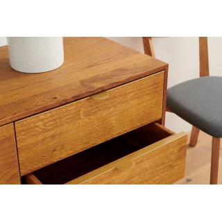 Buffet bas en bois : 2 portes et 3 tiroirs Style vintage  MALLET | Hellin