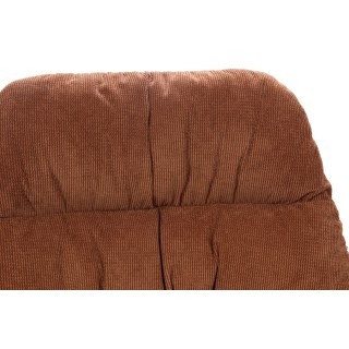 Fauteuil de relaxation pivotant en tissu marron et en métal noir GASTON - HELLIN