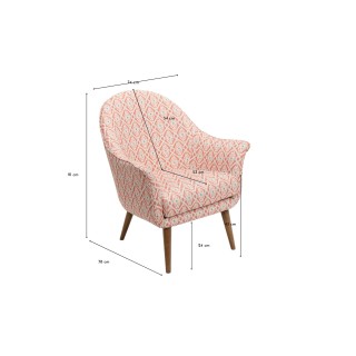 Fauteuil classique chic en tissu multicolore ELIETE - HELLIN